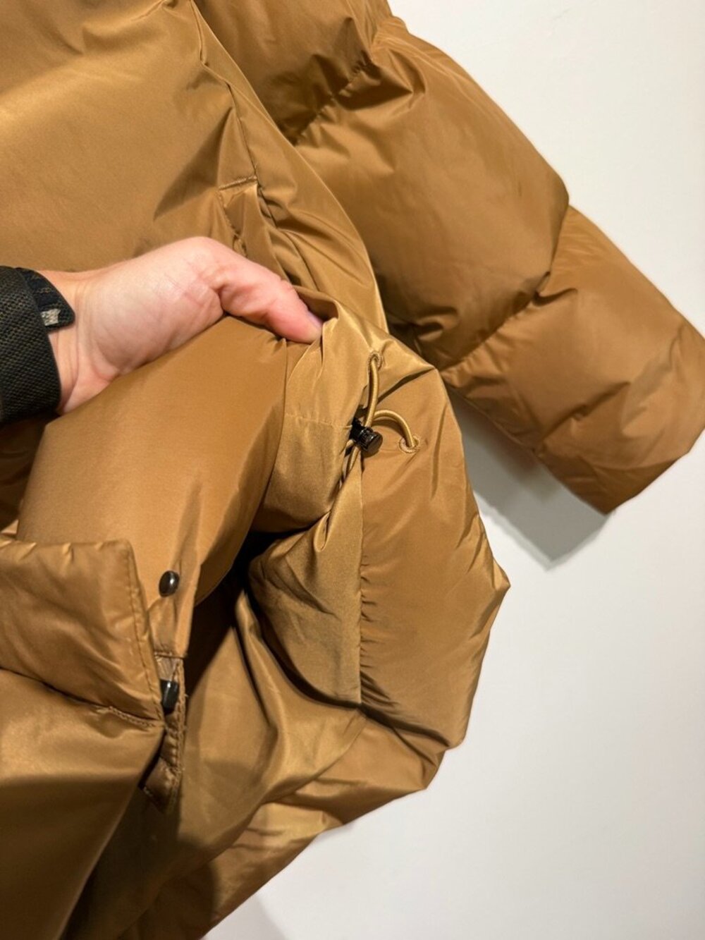 Jenni Kayne Down Puffer Coat in dark Khaki, Small - Picture 6 of 10
